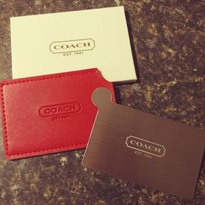 Coach pocket mirror with sleeve